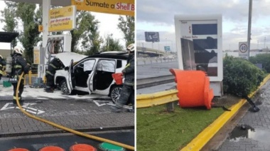 Tiago Palacios chocó contra un surtidor de una estación de servicio