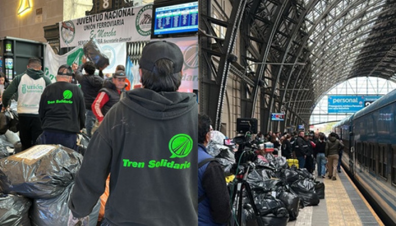 Llegó el tren solidario a Campana con las donaciones tras el temporal