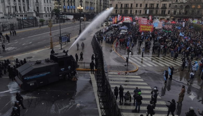 Brutal represión frente al Congreso