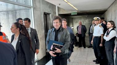 Javier Milei llegó a Frankfurt en la previa de su visita al Foro Económico Mundial de Davos
