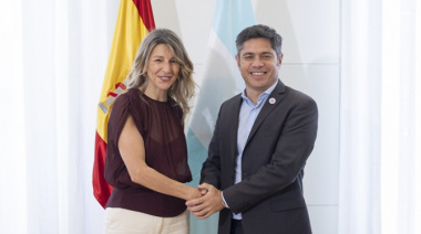 Kicillof inició una gira por Madrid y se reunió con la vicepresidenta Yolanda Díaz