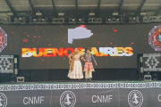Representantes de ballet folklórico municipal en uno de los festivales más importantes del país