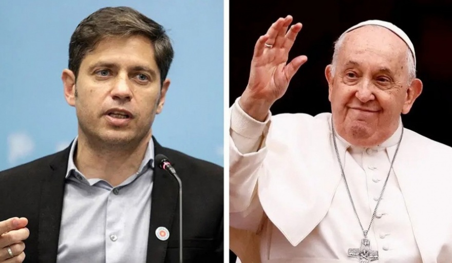 Kicillof ya está en Roma para la audiencia con el Papa Francisco